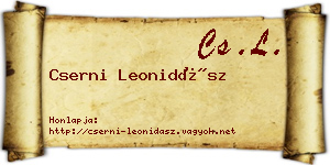 Cserni Leonidász névjegykártya